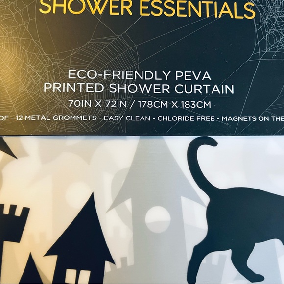 Halloween Hocus Pocus Haunted Peva Shower Curtain with Metal Grommets Cats - Picture 6 of 6